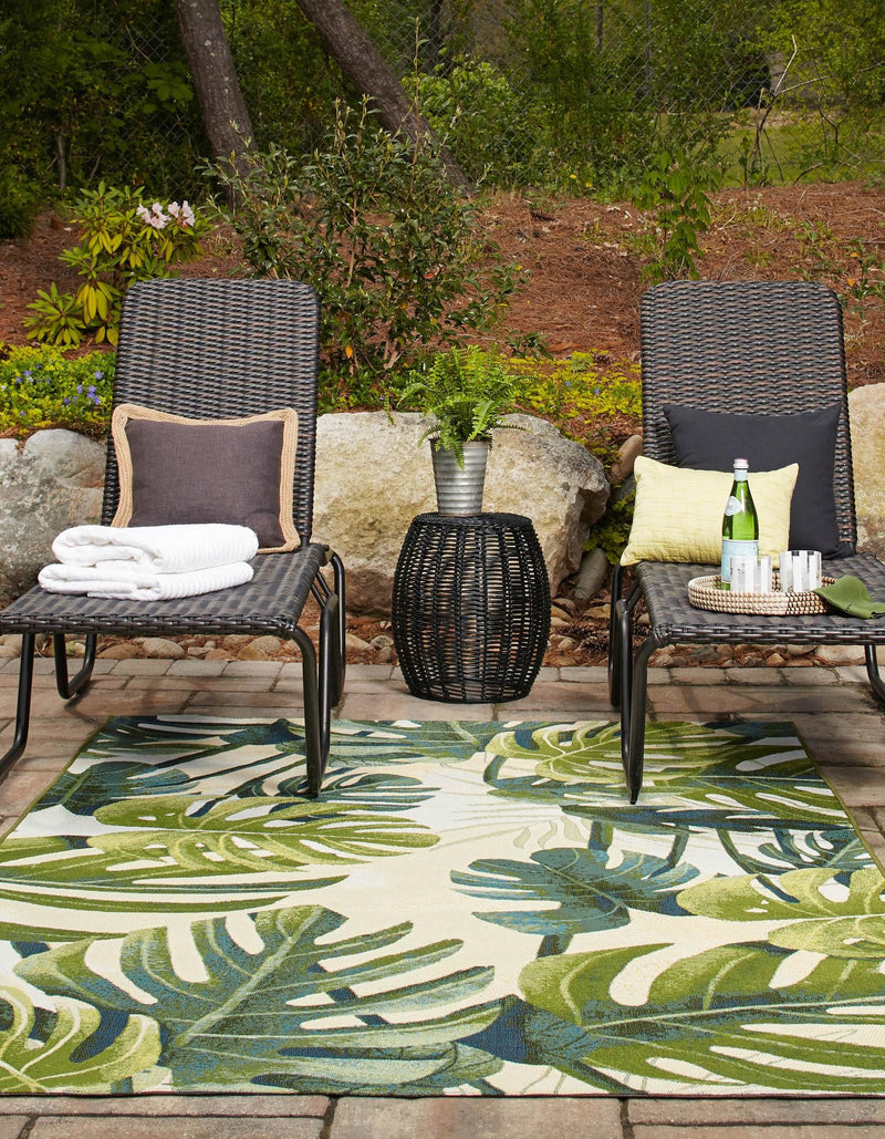 Garden Terrace Escape Collection Area Rug - Ivy Rectangle Green lifestyle 3