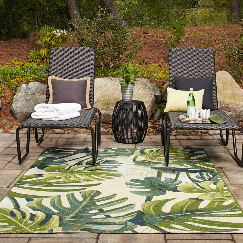 Garden Terrace Escape Collection Area Rug - Ivy Rectangle Green lifestyle 15