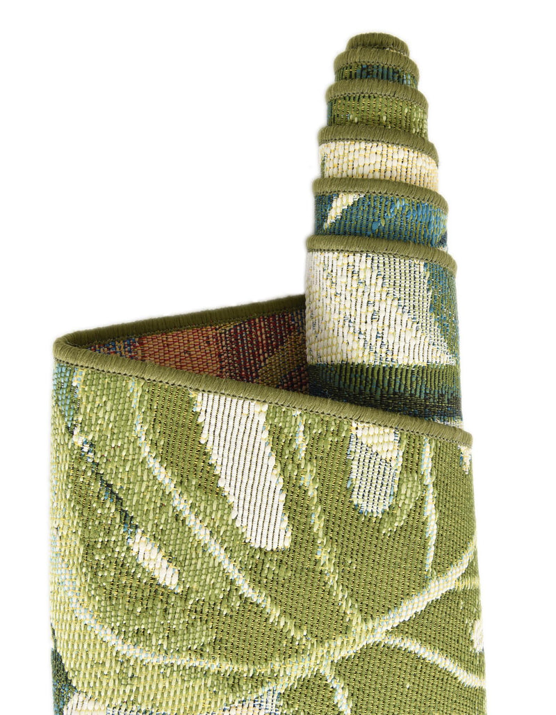 Garden Terrace Escape Collection Area Rug - Ivy Round Green lifestyle 62