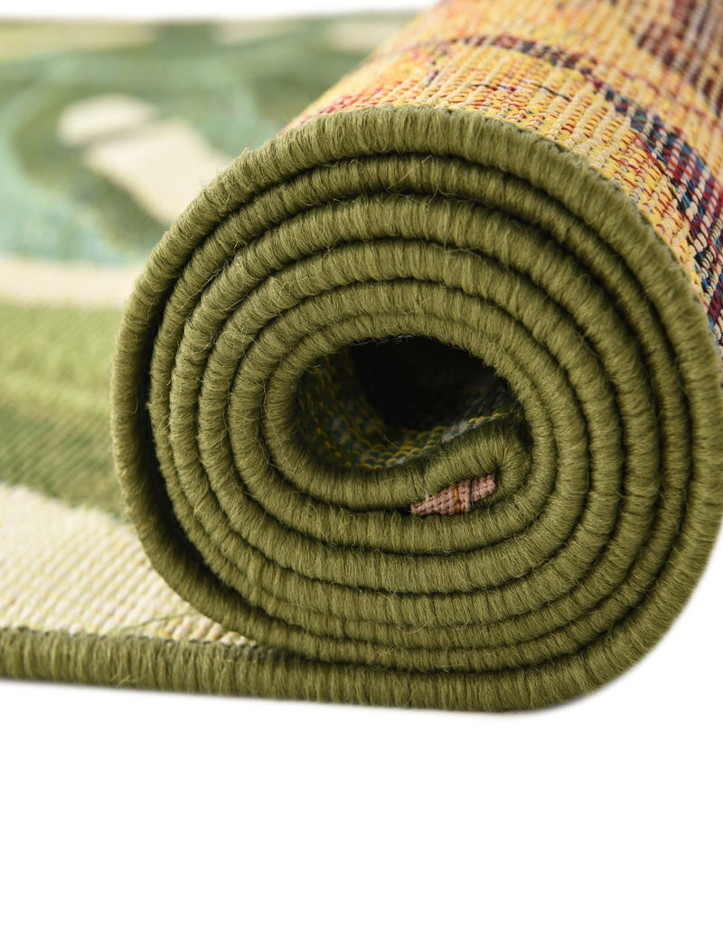 Garden Terrace Escape Collection Area Rug - Ivy Round Green lifestyle 67