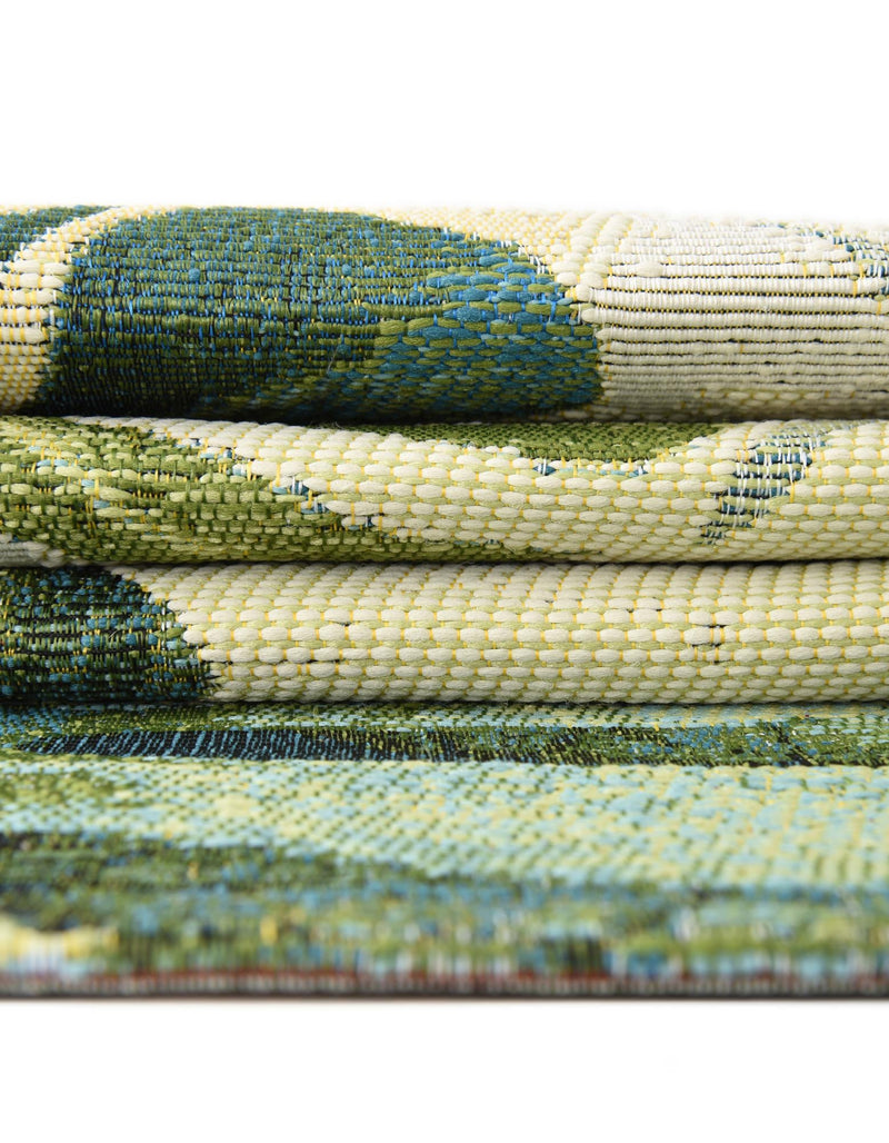 Garden Terrace Escape Collection Area Rug - Ivy Round Green lifestyle 77