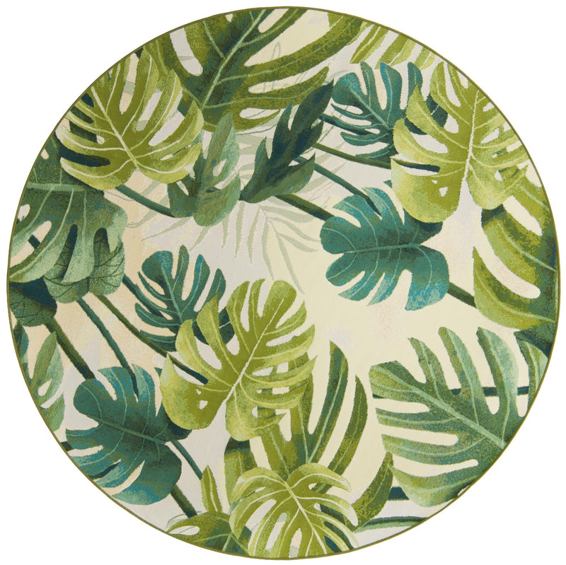 Garden Terrace Escape Collection Area Rug - Ivy Round Green lifestyle 17