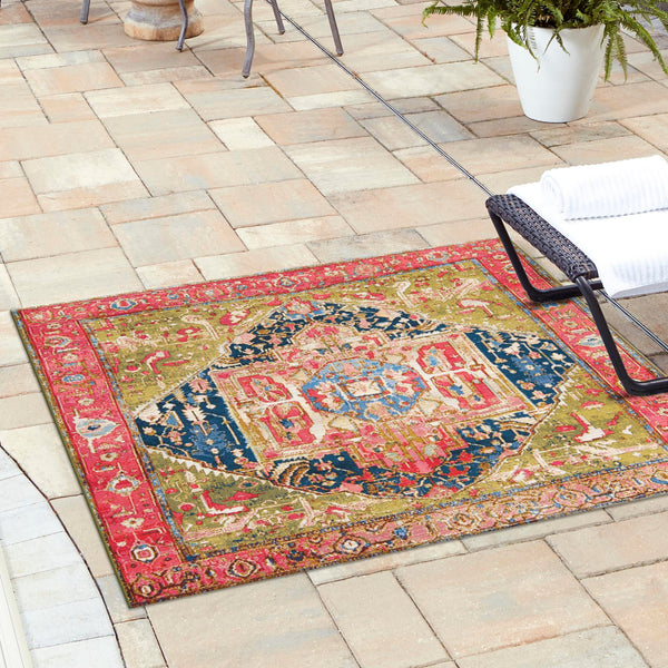 Patio Elegance Collection Area Rug - Sanctuary Square Multi lifestyle 51