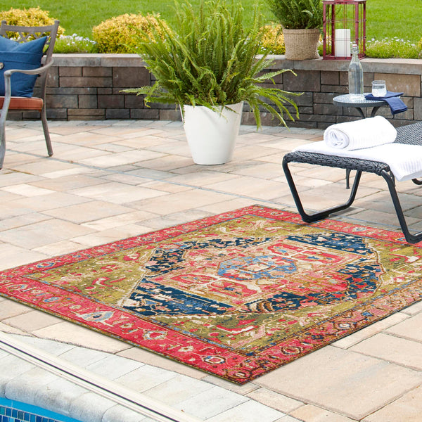 Patio Elegance Collection Area Rug - Sanctuary Square Multi lifestyle 53