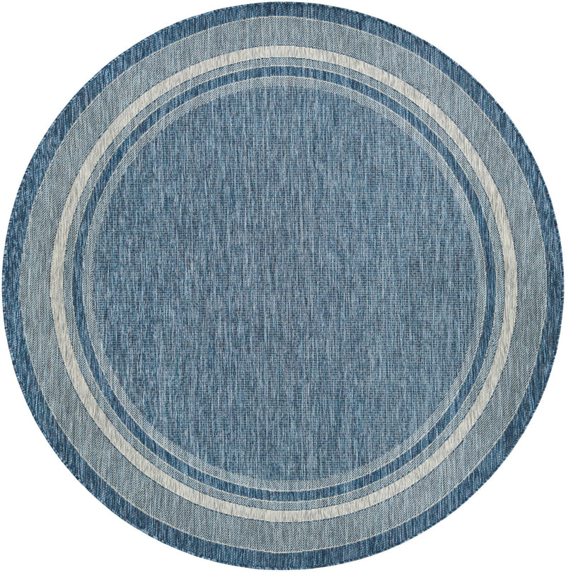Patio Perimeter Collection Area Rug - Veranda (Blue) Round Blue Main
