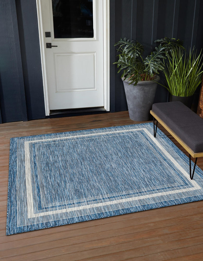 Patio Perimeter Collection Area Rug - Veranda (Blue) Square Blue lifestyle 34