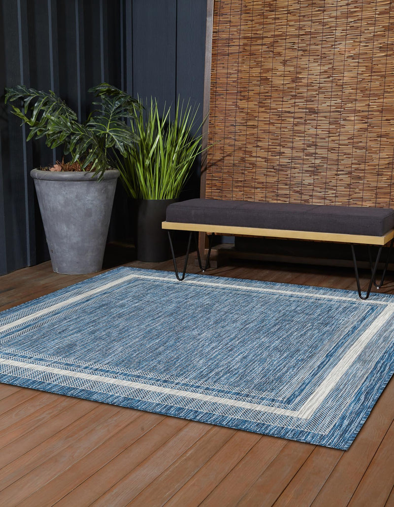 Patio Perimeter Collection Area Rug - Veranda (Blue) Square Blue lifestyle 42