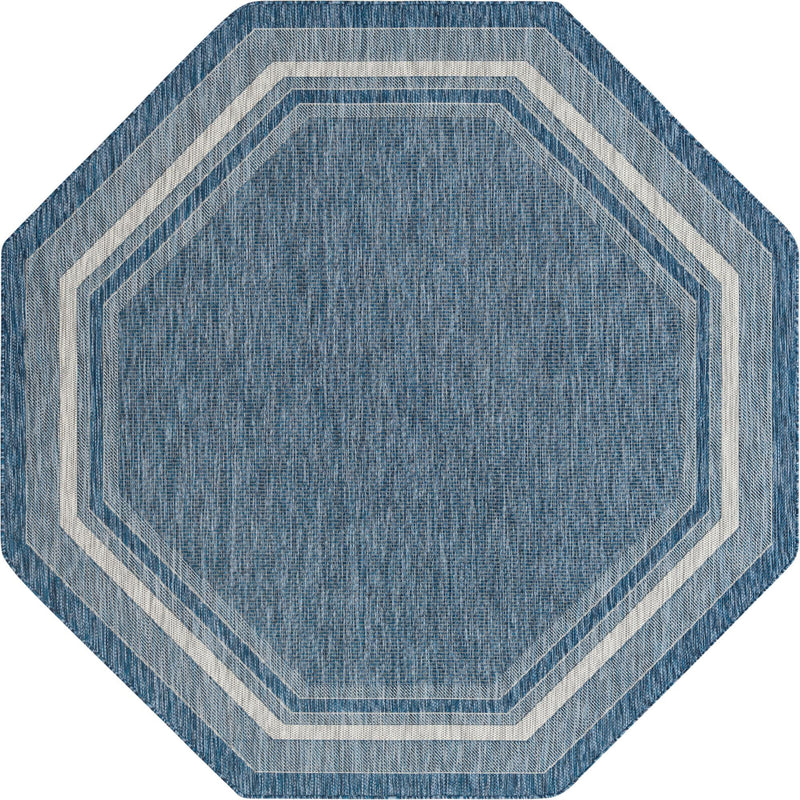 Patio Perimeter Collection Area Rug - Veranda (Blue) Octagon Blue Main