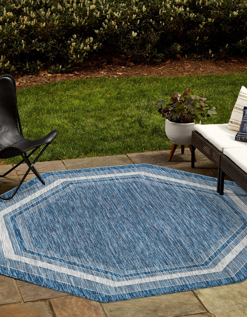 Patio Perimeter Collection Area Rug - Veranda (Blue) Octagon Blue lifestyle 0