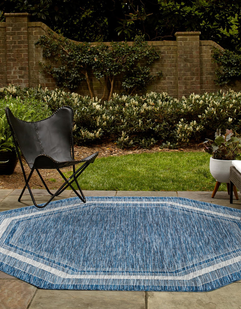 Patio Perimeter Collection Area Rug - Veranda (Blue) Octagon Blue lifestyle 3