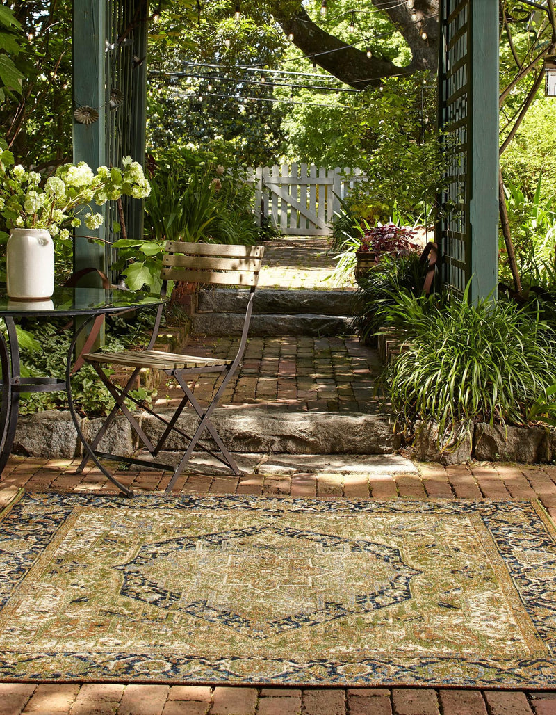 Patio Elegance Collection Area Rug - Haven Square Green lifestyle 35