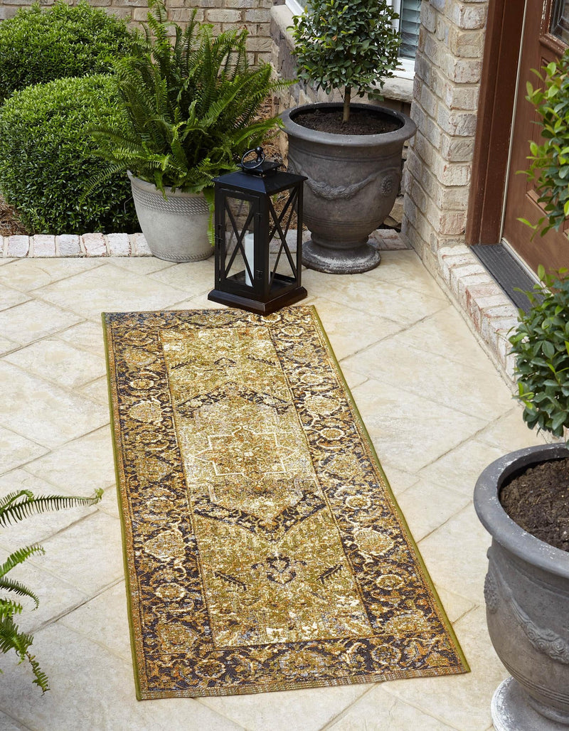 Patio Elegance Collection Area Rug - Haven Runner Green lifestyle 45
