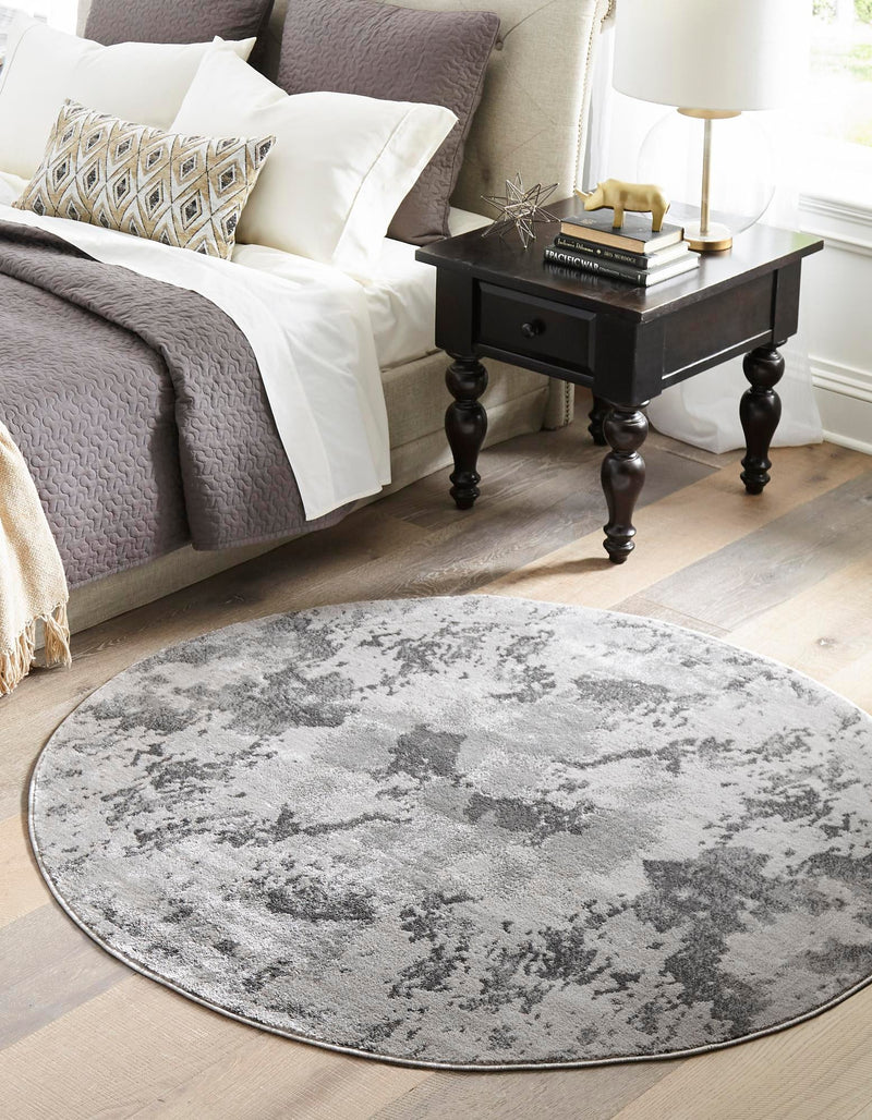 Urban Oasis Collection Area Rug - Greenwich Round Light Gray lifestyle 21
