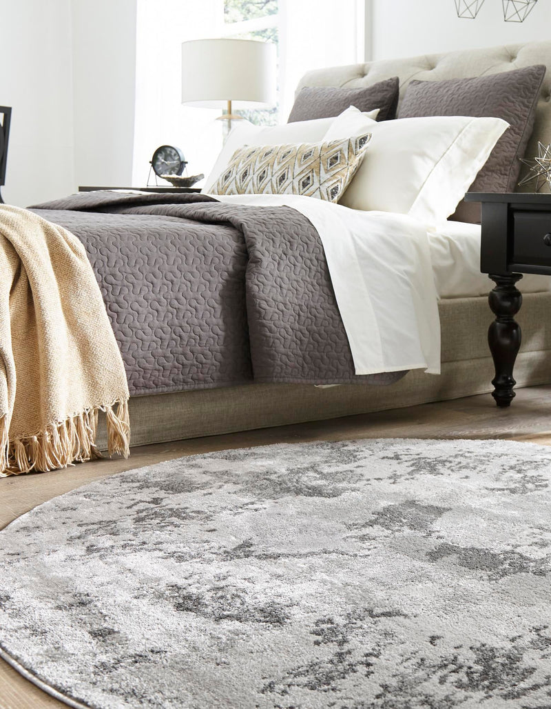 Urban Oasis Collection Area Rug - Greenwich Round Light Gray lifestyle 26