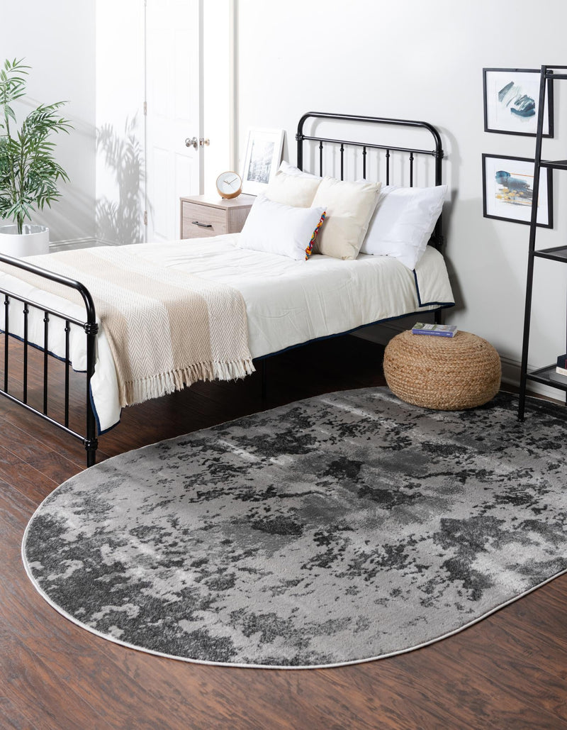 Urban Oasis Collection Area Rug - Greenwich Oval Light Gray lifestyle 28
