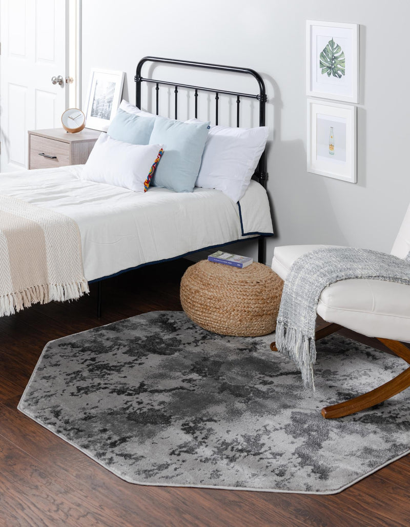 Urban Oasis Collection Area Rug - Greenwich Octagon Light Gray lifestyle 29