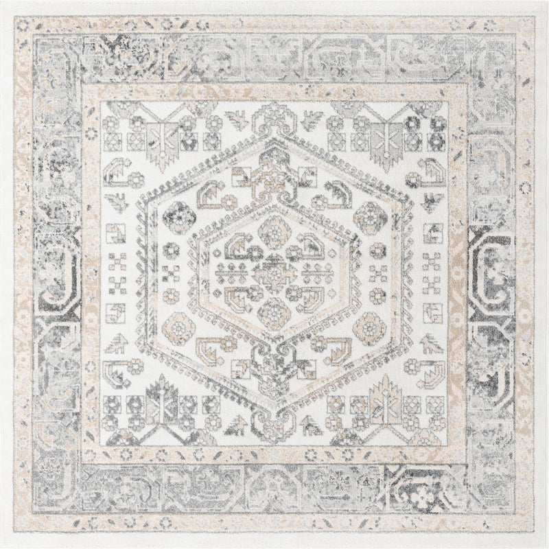 Adriana Terrace Collection Area Rug - Capri (Ivory) Square Ivory lifestyle 3