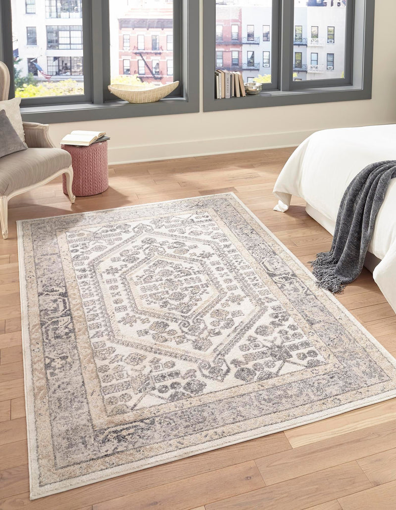 Adriana Terrace Collection Area Rug - Capri (Ivory) Rectangle Ivory lifestyle 2