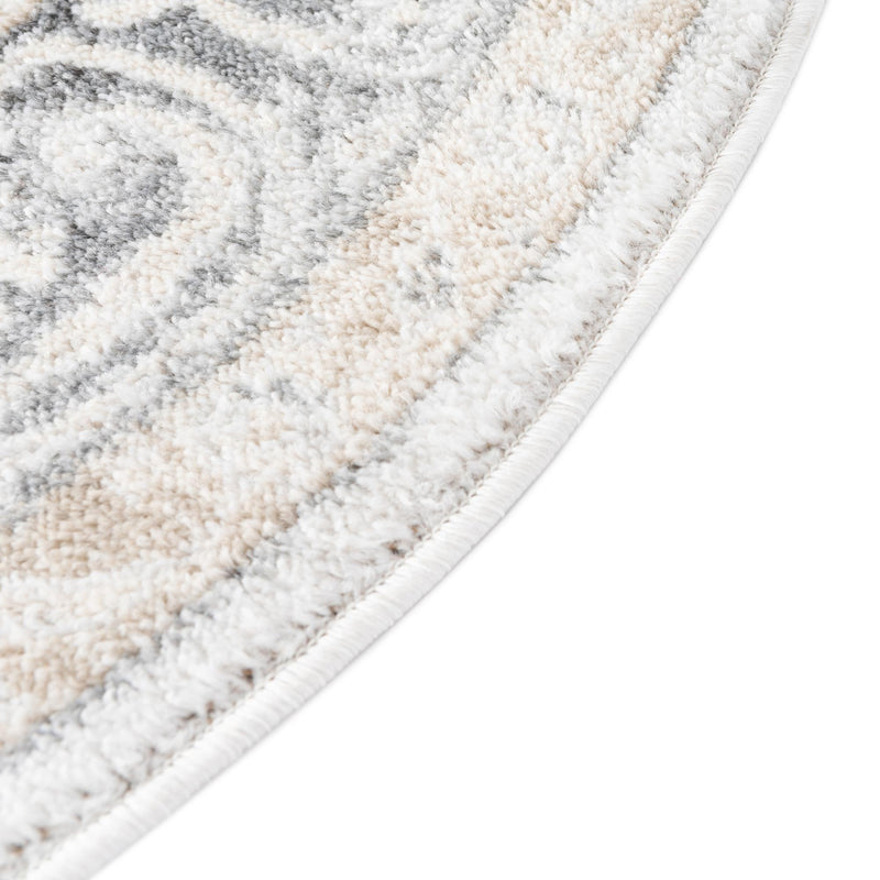 Adriana Terrace Collection Area Rug - Capri (Ivory) Oval Ivory lifestyle 28