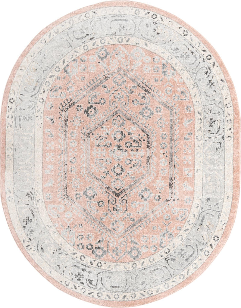 Adriana Terrace Collection Area Rug - Capri (Rose) Oval Rose lifestyle 2