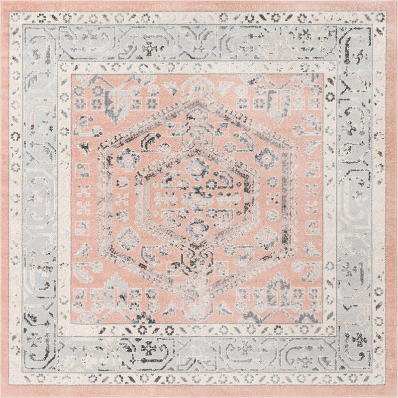 Adriana Terrace Collection Area Rug - Capri (Rose) Square Rose lifestyle 3