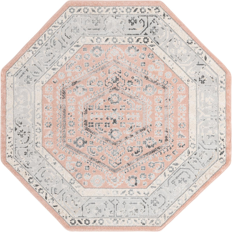 Adriana Terrace Collection Area Rug - Capri (Rose) Octagon Rose lifestyle 4