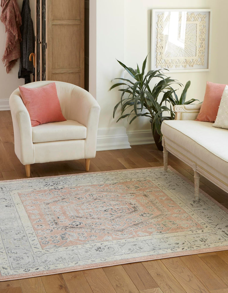 Adriana Terrace Collection Area Rug - Capri (Rose) Square Rose lifestyle 8