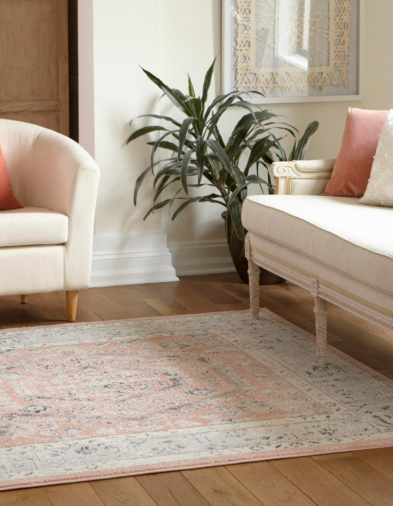 Adriana Terrace Collection Area Rug - Capri (Rose) Square Rose lifestyle 13