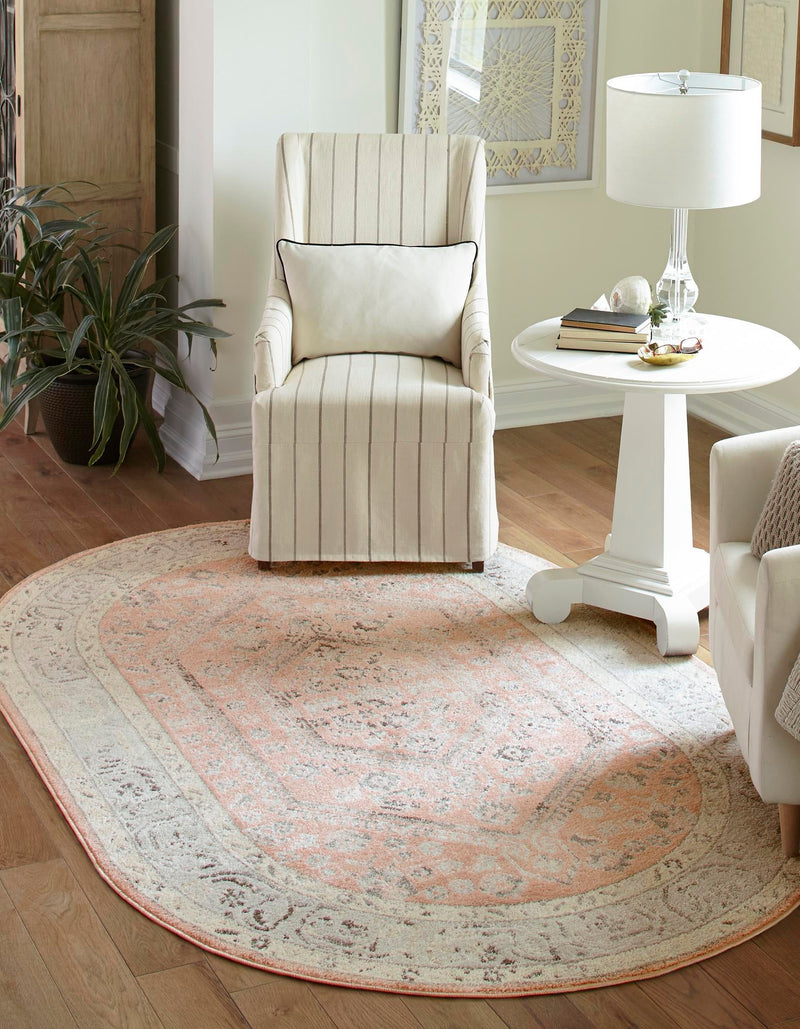 Adriana Terrace Collection Area Rug - Capri (Rose) Oval Rose lifestyle 7