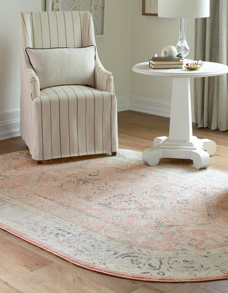 Adriana Terrace Collection Area Rug - Capri (Rose) Oval Rose lifestyle 12