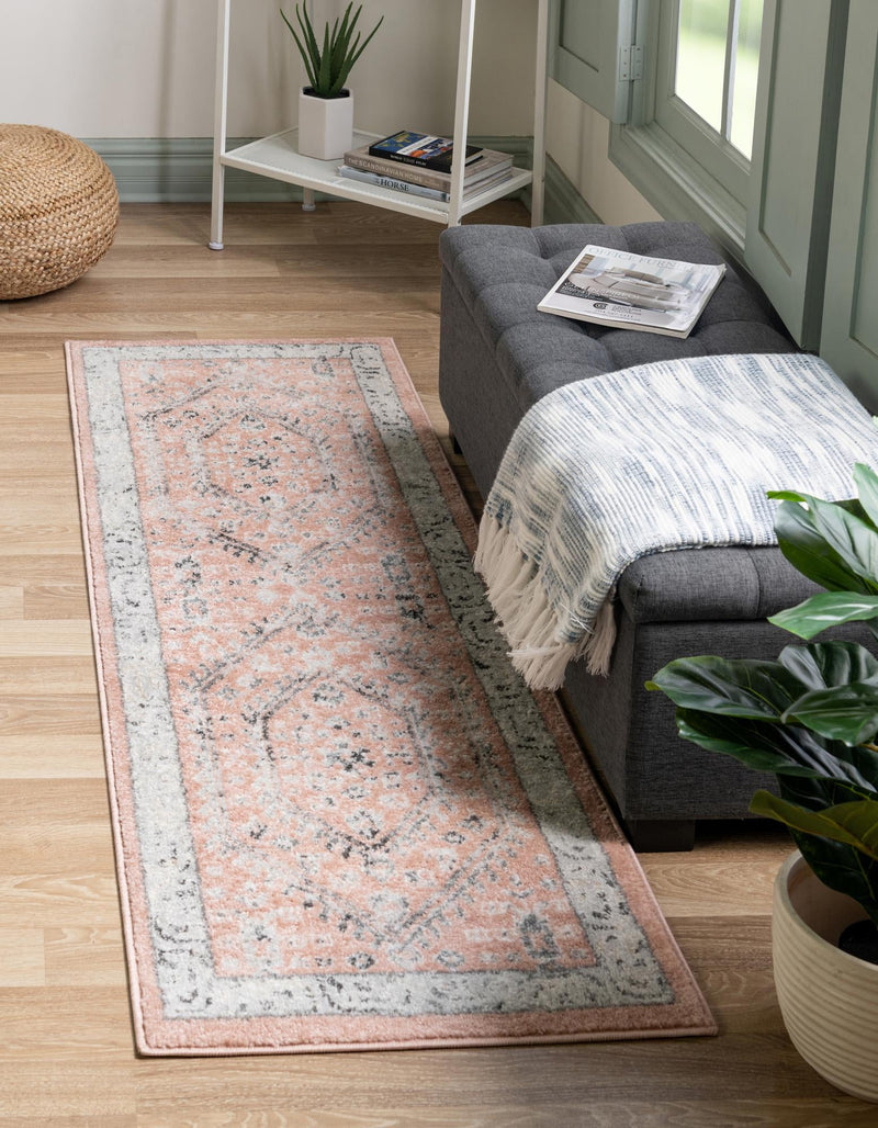 Adriana Terrace Collection Area Rug - Capri (Rose) Runner Rose lifestyle 11
