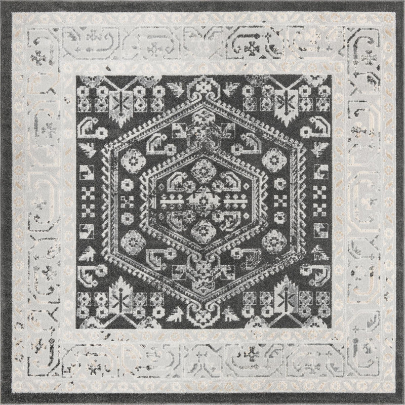 Adriana Terrace Collection Area Rug - Capri (Charcoal) Square Charcoal lifestyle 3