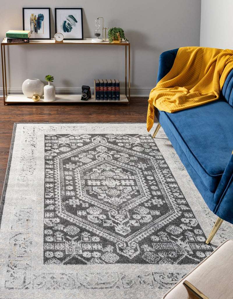 Adriana Terrace Collection Area Rug - Capri (Charcoal) Rectangle Charcoal lifestyle 3