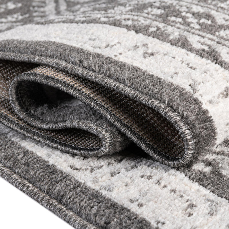 Adriana Terrace Collection Area Rug - Capri (Charcoal) Oval Charcoal lifestyle 26