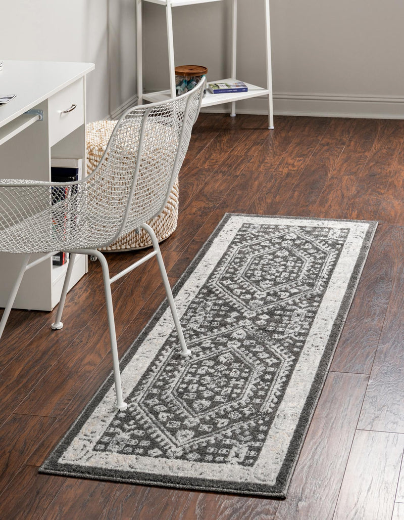 Adriana Terrace Collection Area Rug - Capri (Charcoal) Runner Charcoal lifestyle 11