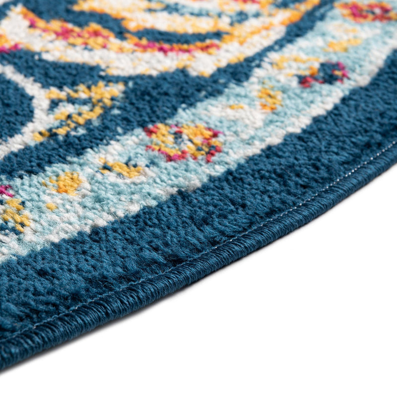 Adriana Terrace Collection Area Rug - Positano (Navy Blue) Oval Navy Blue lifestyle 31
