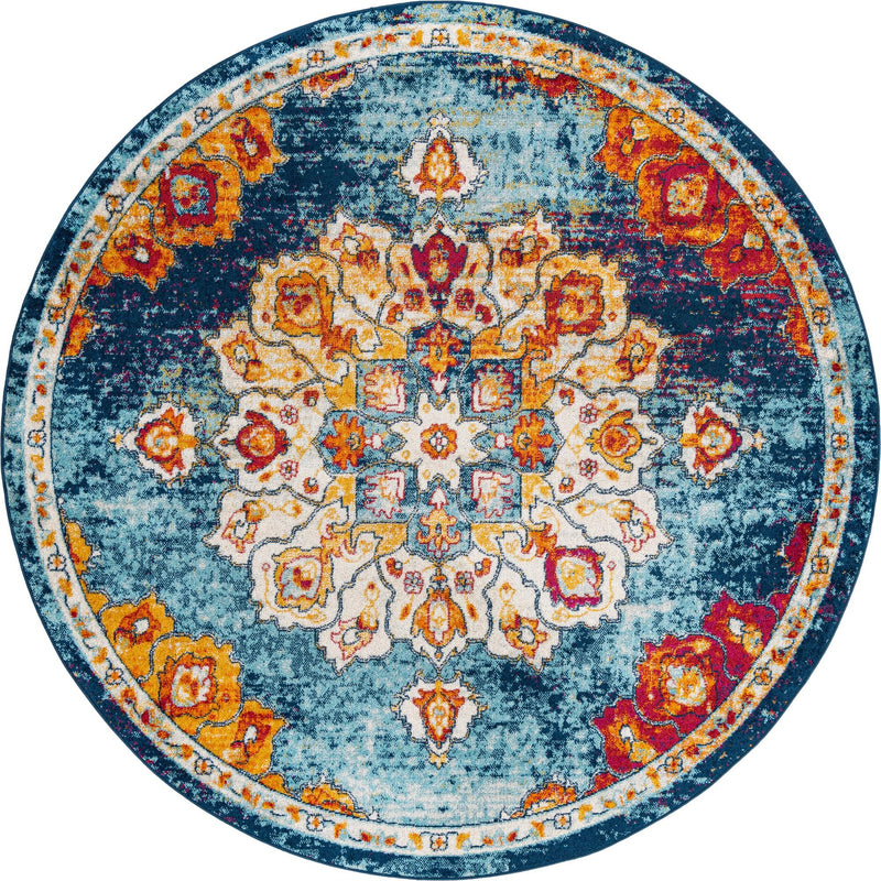 Beverly Grove Collection Area Rug - Melrose (Multi) Round Multi lifestyle 9