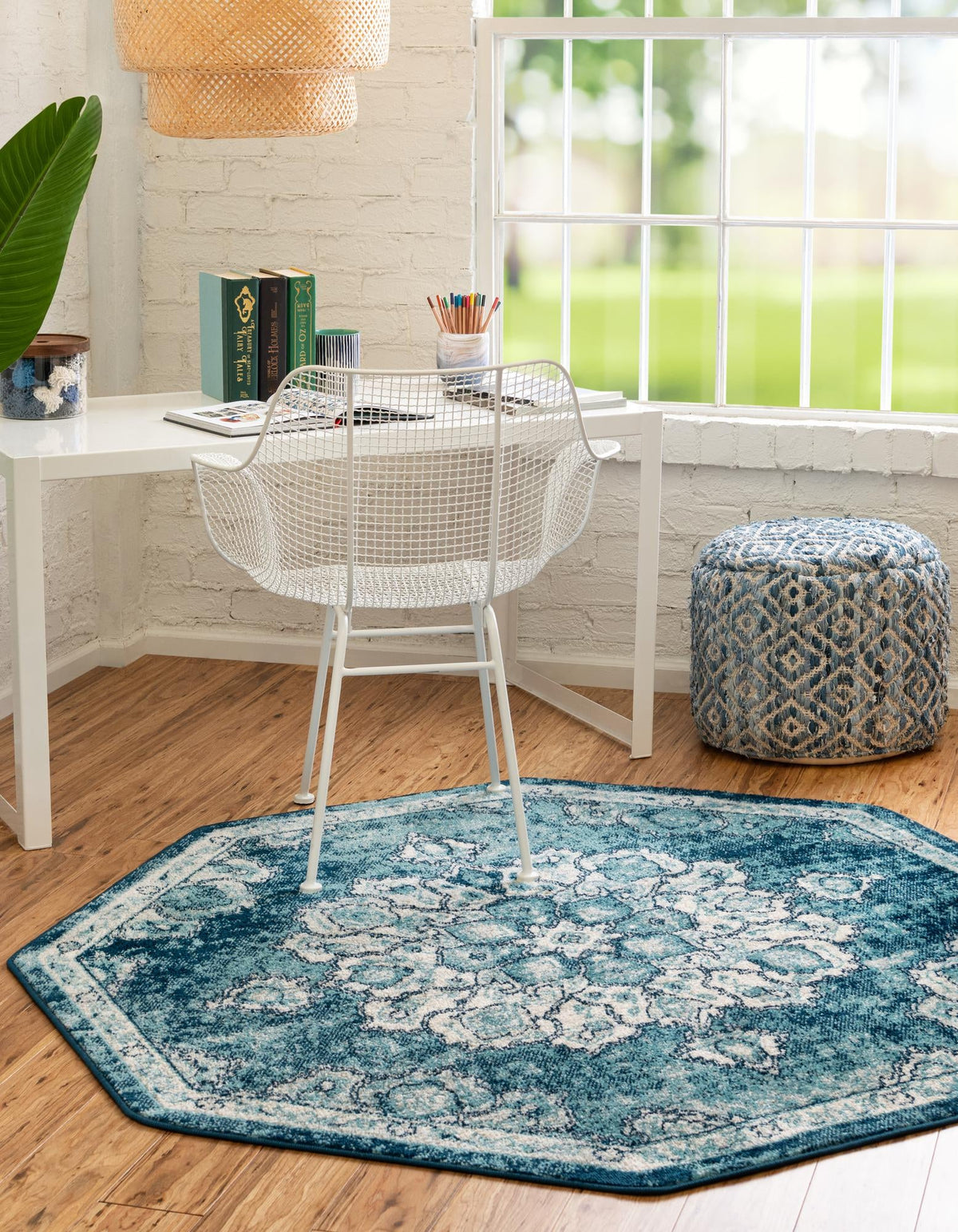 Beverly Grove Collection Area Rug - Melrose (Navy Blue) Octagon Navy Blue lifestyle 29