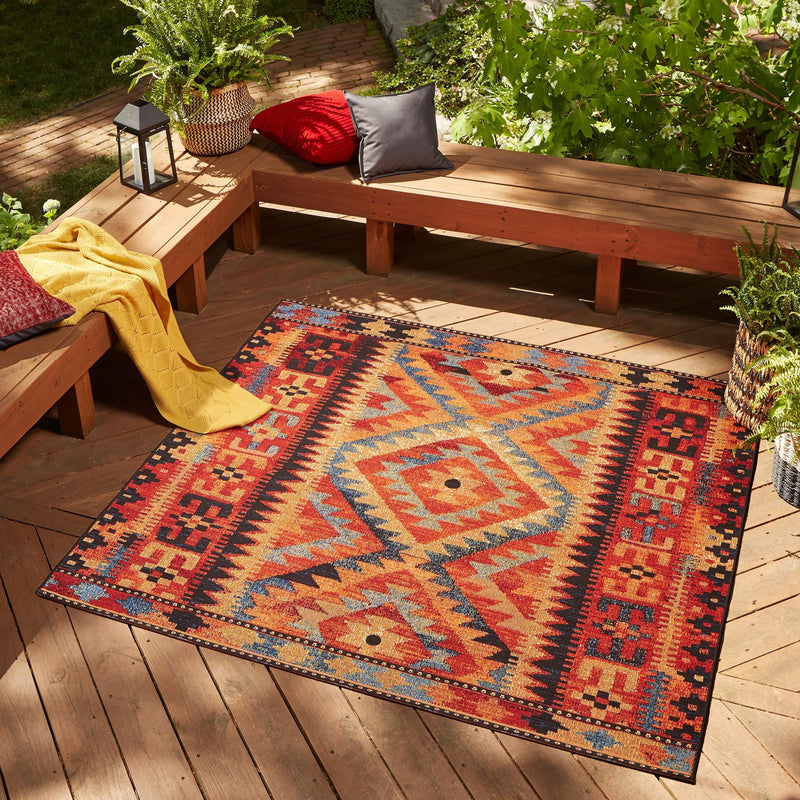 Safari Escape Rugs Collection Area Rug - Kalahari Square Multi lifestyle 83