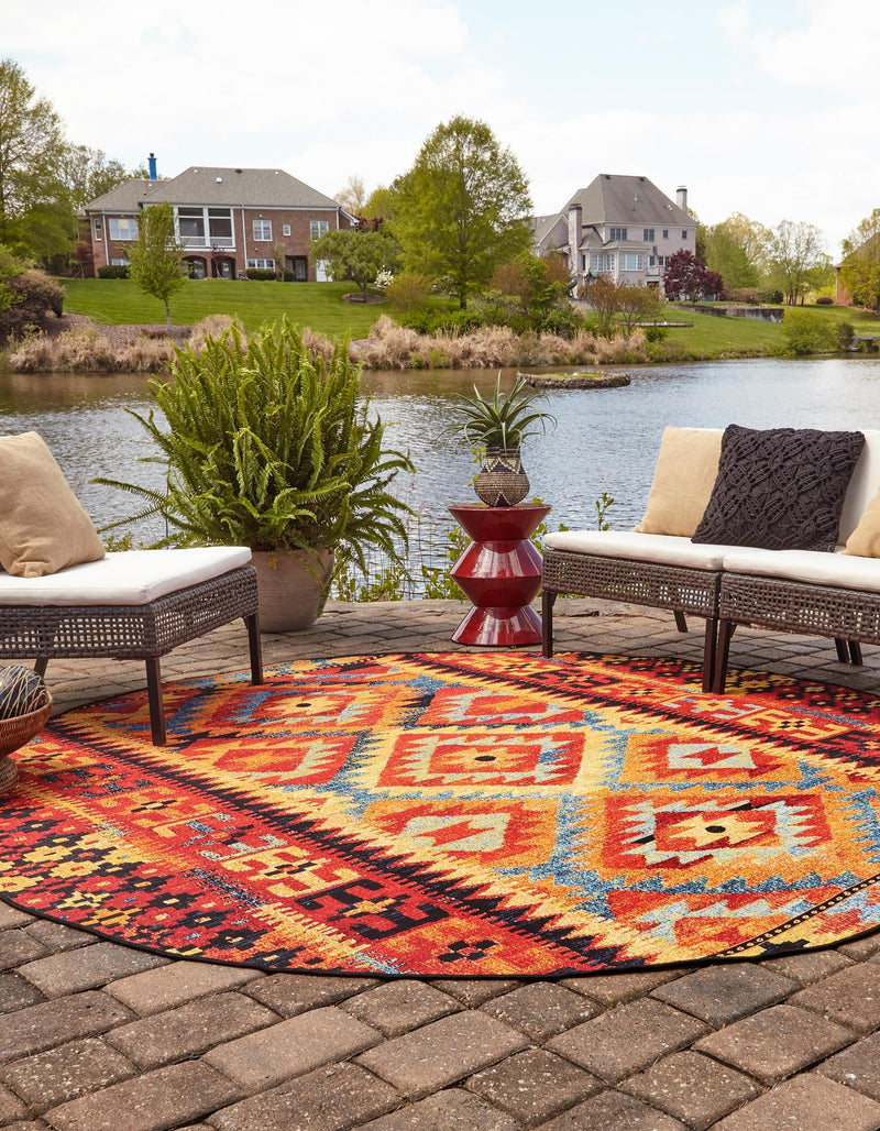 Safari Escape Rugs Collection Area Rug - Kalahari Round Multi lifestyle 27