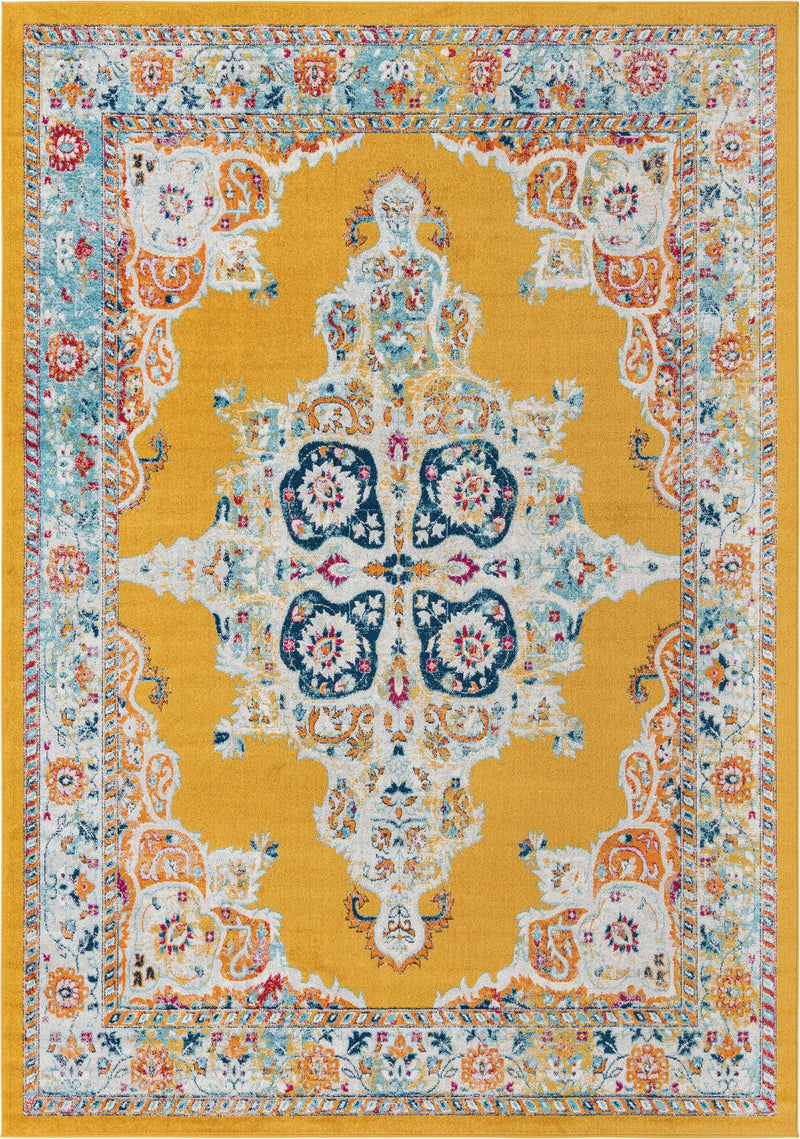 Beverly Grove Collection Area Rug - Fairfax (Yellow) Rectangle Yellow Main