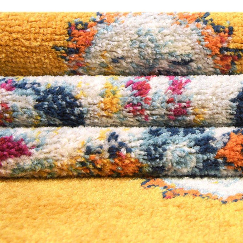 Beverly Grove Collection Area Rug - Fairfax (Yellow) Rectangle Yellow lifestyle 13