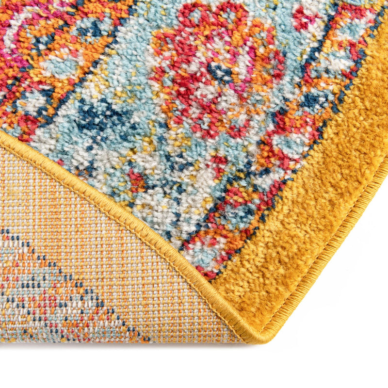 Beverly Grove Collection Area Rug - Fairfax (Yellow) Round Yellow lifestyle 51