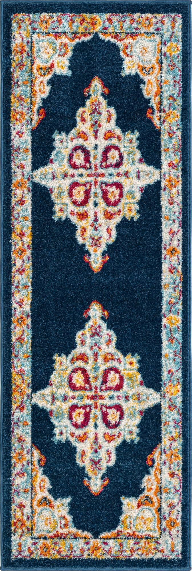 Beverly Grove Collection Area Rug - Fairfax (Navy Blue) Runner Navy Blue lifestyle 13
