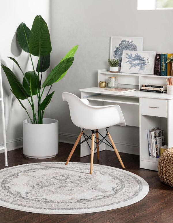 Beverly Grove Collection Area Rug - Fairfax (Ivory) Round Ivory lifestyle 19