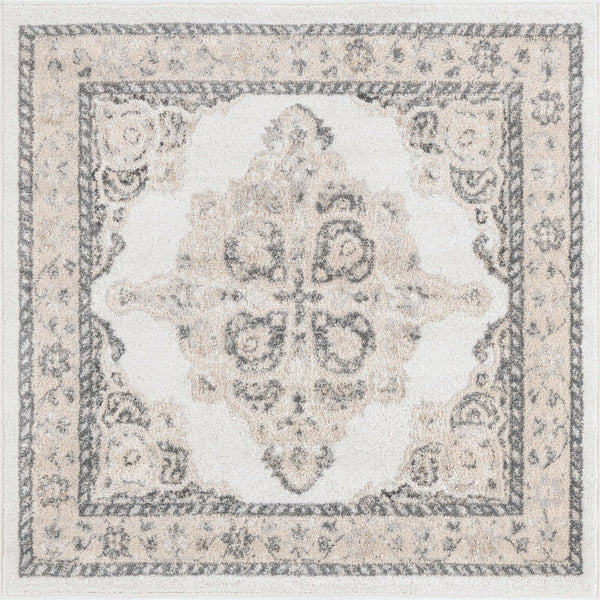 Beverly Grove Collection Area Rug - Fairfax (Ivory) Square Ivory lifestyle 10