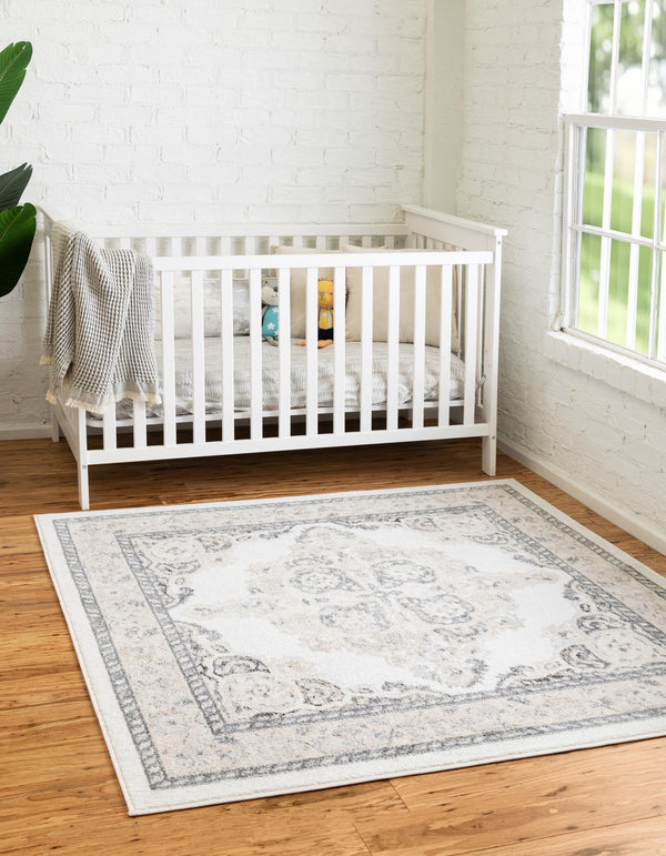 Beverly Grove Collection Area Rug - Fairfax (Ivory) Square Ivory lifestyle 15