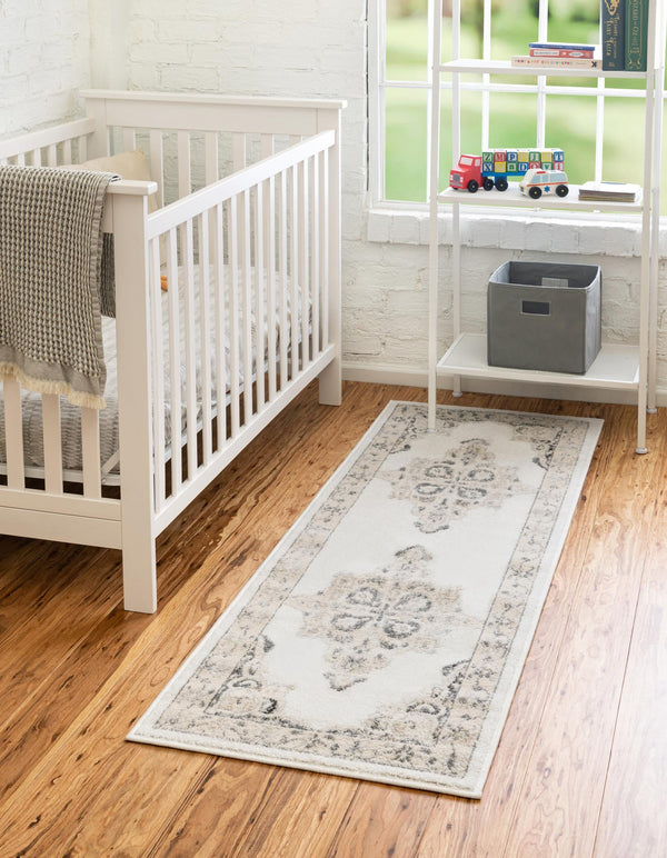 Beverly Grove Collection Area Rug - Fairfax (Ivory) Runner Ivory lifestyle 18