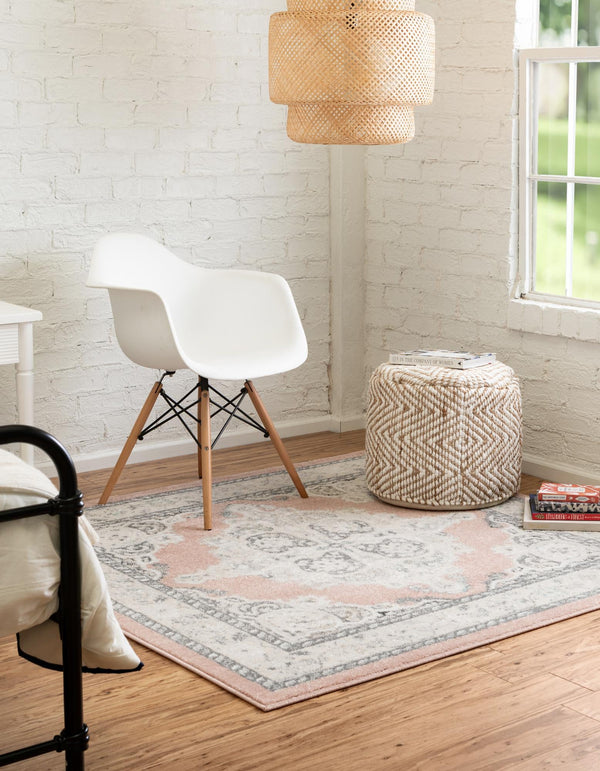 Beverly Grove Collection Area Rug - Fairfax (Rose) Square Rose lifestyle 20