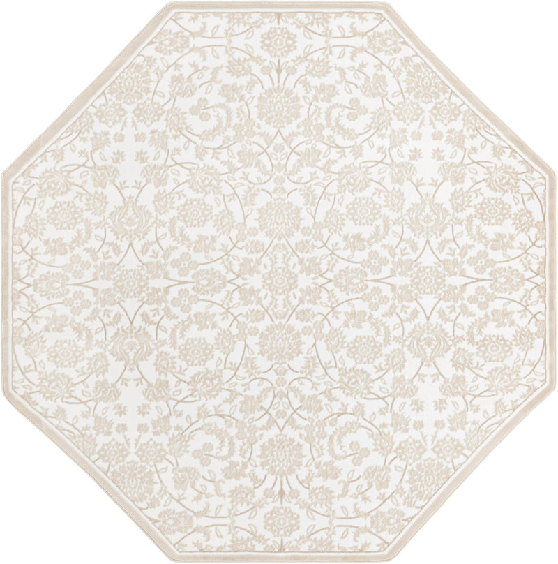 Andes Summit Collection Area Rug - Chimborazo Octagon Snow White lifestyle 14
